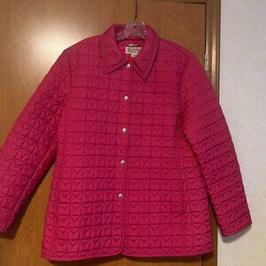 Womens MICHAEL KORS Sz L Pink Quilted Lightweight Barn Jacket Coat